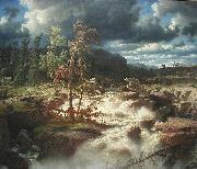 marcus larson Waterfall in Smaland oil painting reproduction
